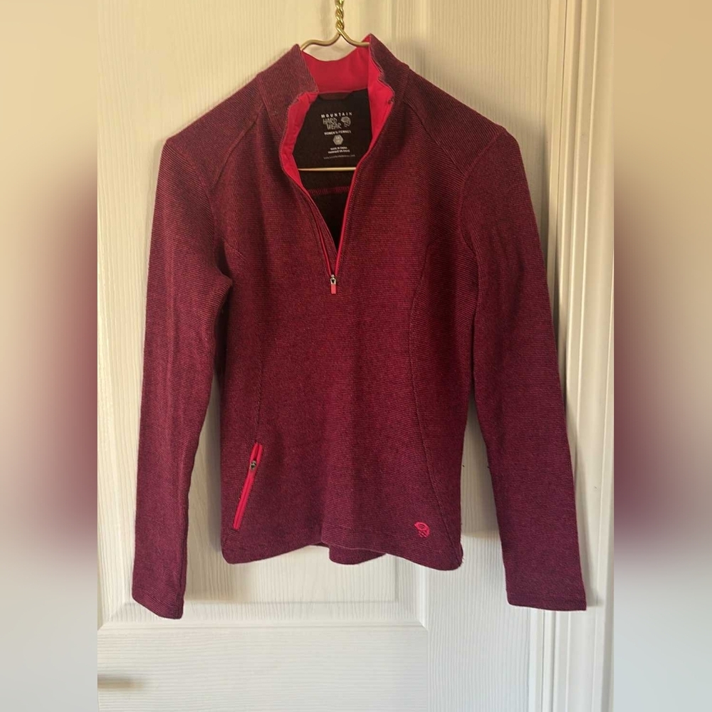 Red Quarter-Zip Mountain‎ Hard Wear. Cabincore Utility Gorpcore Athleisure